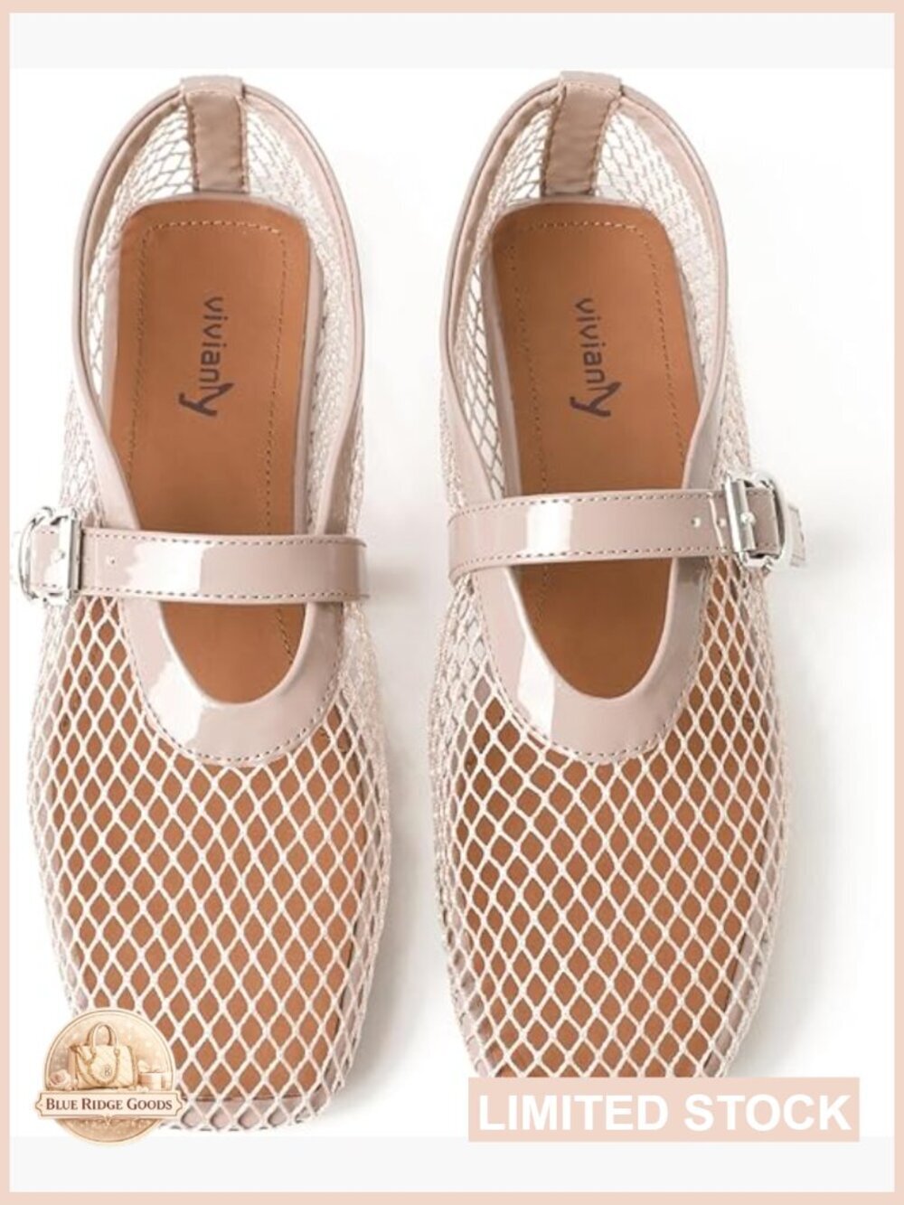 Comfortable Mesh Ballet Flats Mary Jane Shoes for Women Dressy Round Toe Party